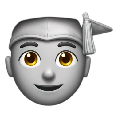 Italian statue graduating grey skin grey eyes in graduation hat sticker