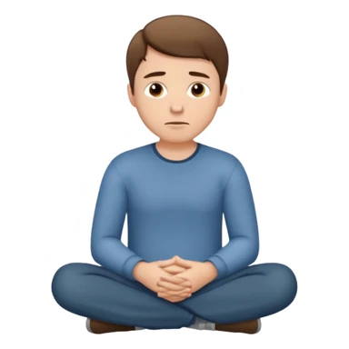 white man is sitting down and thinking sticker