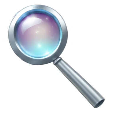 magnifying glass and sparkles sticker
