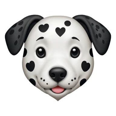 Dalmatian spotted heart sticker