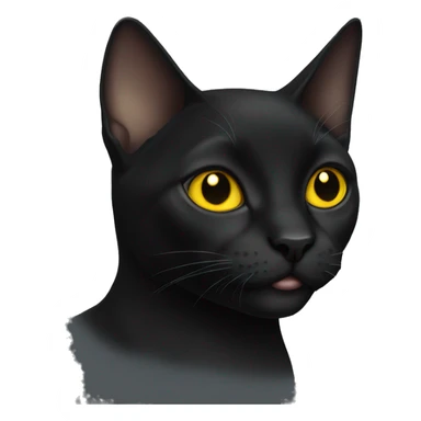 Black short Haie cat with yellow eyes sticker