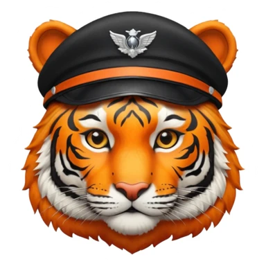 A TIGER WITH PILOT CAP sticker