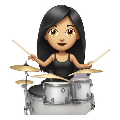 asian girl on drums sticker