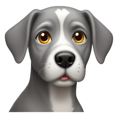 Grey dog front profile sticker