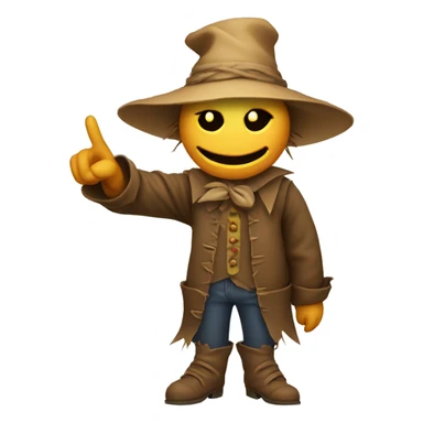 Scarecrow pointing fingers in different directions sticker