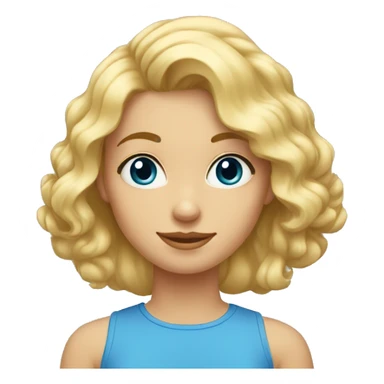 Fille blonde aux cheveux ondulés, yeux bleus sticker