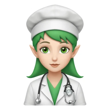 Elf Doctor with Nurse hat sticker