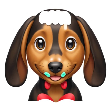 Black and tan dachshund smiling sticker