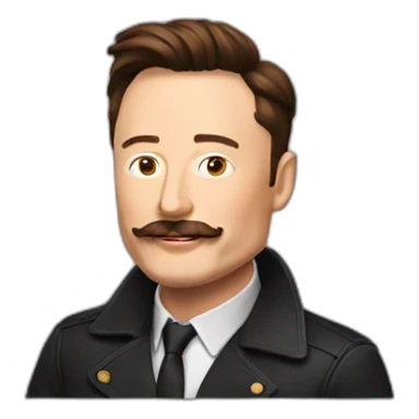 elon musk with a mustache sticker