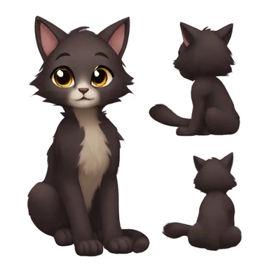 Anthro Shy Cute Cool Edgy Pretty Dark Brown Furry Feline Animal Anthro Sona sticker