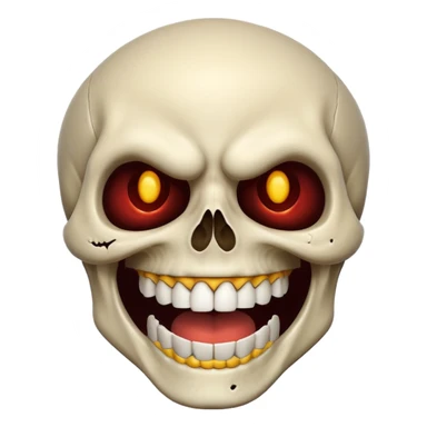 A skull laughing like a demon sticker