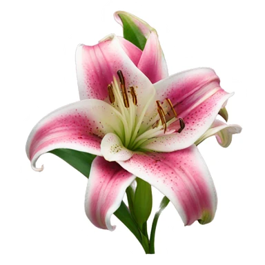 Stargazer lily with pink background sticker