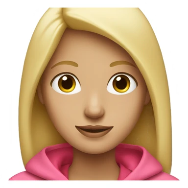 Blonde girl with pink hoodie sticker