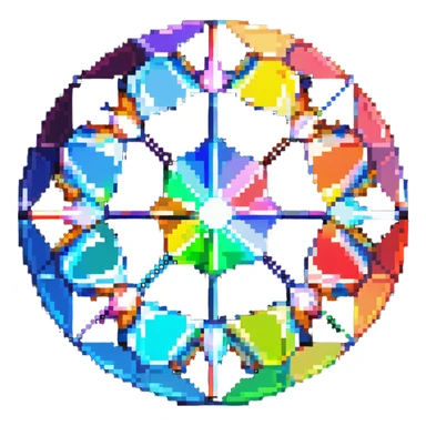 round cut rainbow gemstone with colorful prismatic effect sticker