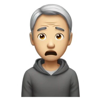 anguished asian man sticker