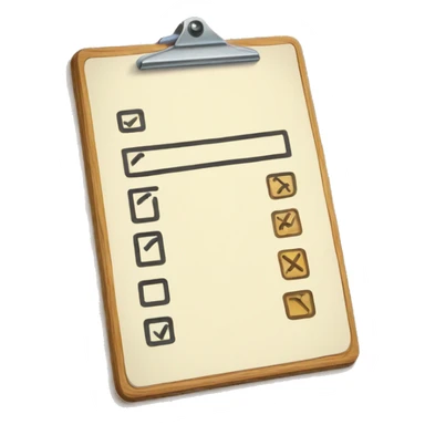 a clipboard with 3 checkboxes on it sticker