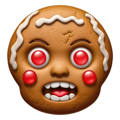 angry gingerbread man head sticker
