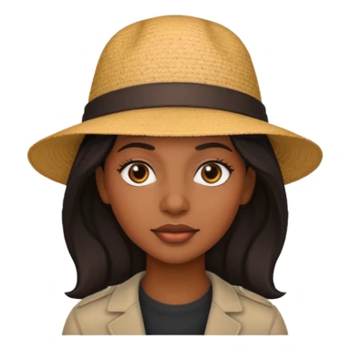 black woman with hat sticker
