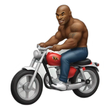 mike tyson riding a small bike sticker