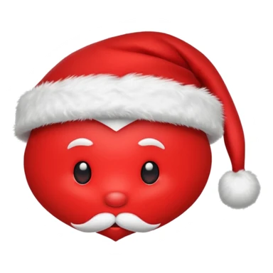 red heart in a santa hat no mustache or face just a red hart with santa hat ontop  sticker