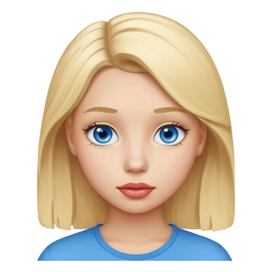 Teenage with blue eyes, blonde hair and thick lips sticker