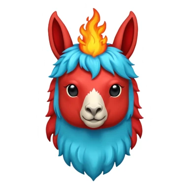 Hazme el corazón rojo y con fuego y que la llama sea azul verdoso sticker