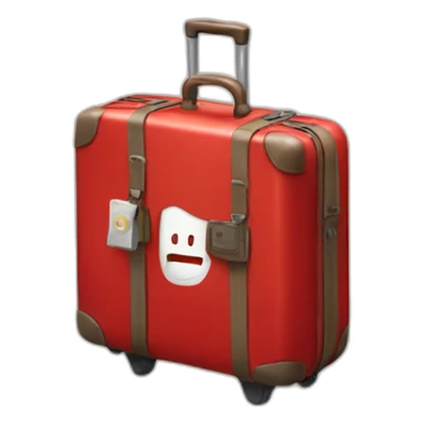 Red happy Suitcase sticker