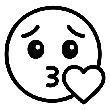 pleading face emoji with heart, modern icon style, clean lines, minimal color, suitable for app icon sticker