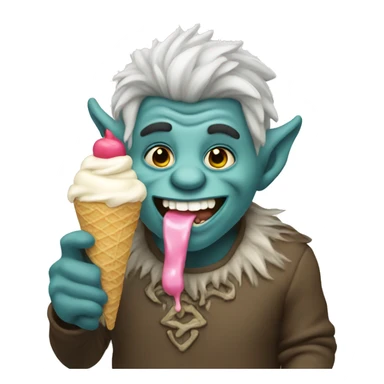 Troll eating ice cream  sticker