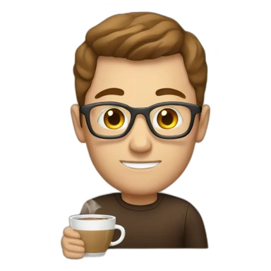 white men with glass of coffee sticker