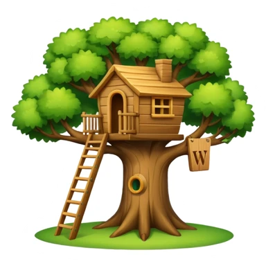 put a big letter W on a treehouse in a tree sticker