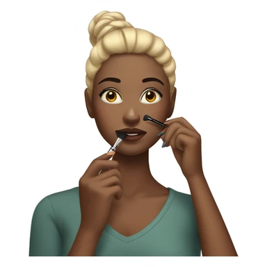 Girl doing her makeup sticker