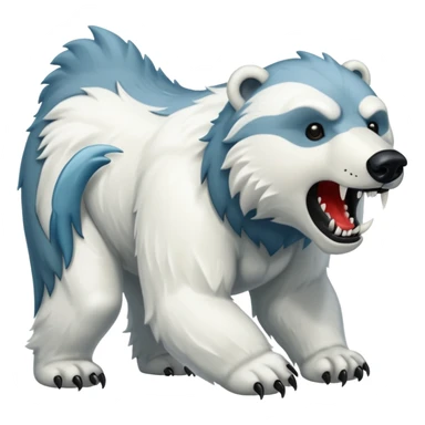Sabertoothed polar bear with a wolf’s tail  sticker