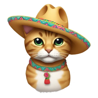 Cat wearing sombrero  sticker