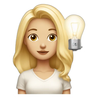 Blonde girl with instagram lamp  sticker