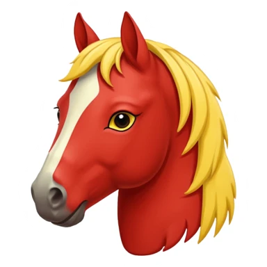 Cavalo vermelho e amarelo pastel sticker