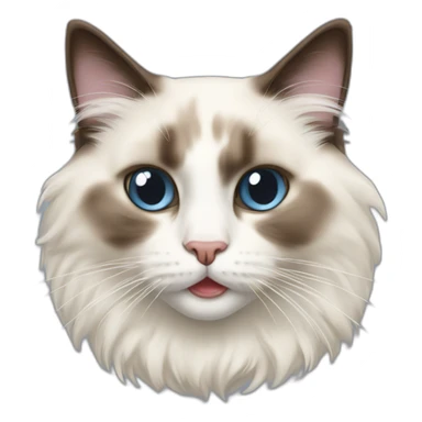 Ragdoll cat with pecifier in its mouth sticker