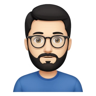 graphic designer male with glasses on black hair sticker