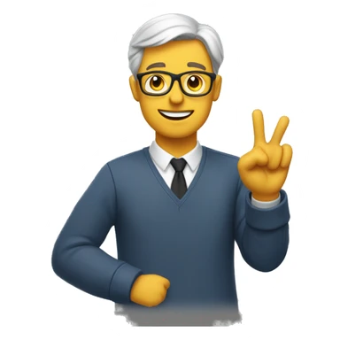 the teacher makes a "very good" gesture
 sticker