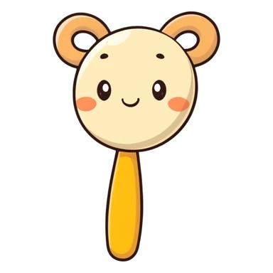 baby rattle with gradient and beige colors sticker