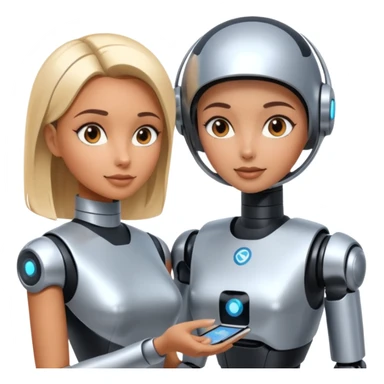 woman service Robot sticker
