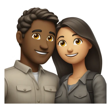 make a guy and a girl, they're hugging. They're facing each other sticker