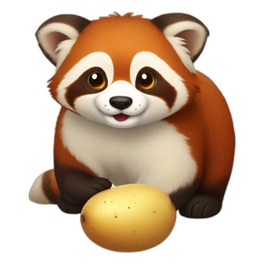 red panda wirh potato sticker