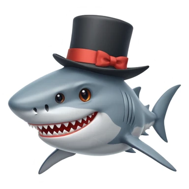 Shark with a top hat sticker