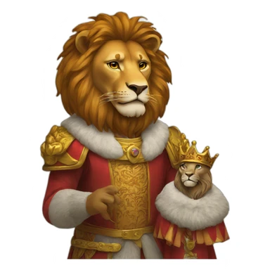 King with lion sticker
