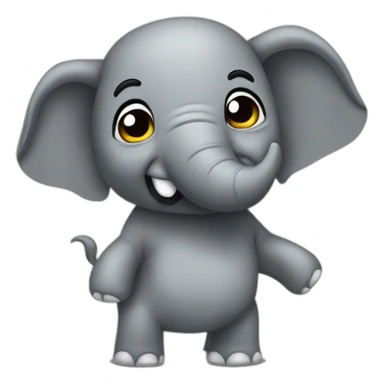 Elefant chibi gangstyle angry sticker