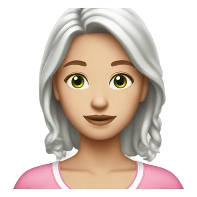 white country girl wearing pink brown hair green eyes  sticker