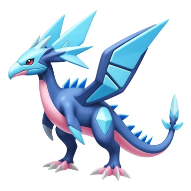 Futuristic Glowing Shiny Neon Pastel Helioptile-Diancie-Kyurem-Dialga-Latios-Miraidon-Pokémon, full body sticker