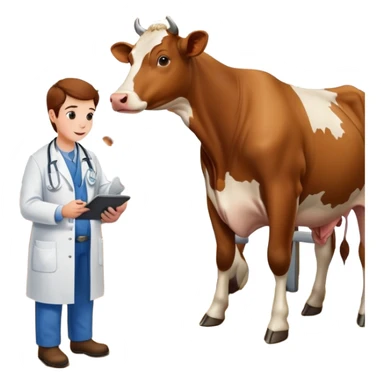 veterinaria con una vaca sticker