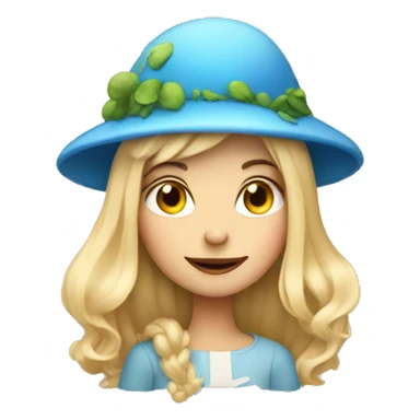 blonde girl with mushroom hat sticker
